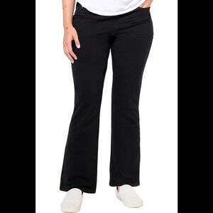 Quacker Factory DreamJeanne Pull-On 5 Pocket Bootcut Jeans Black - Short